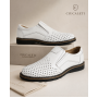 Pantofi barbati casual de vara cu perforatii - Corsa Piele Naturala Alb GKR506A